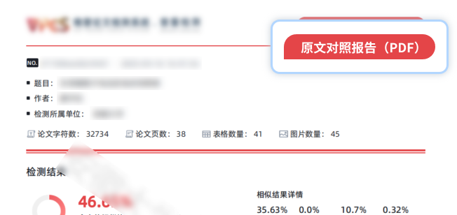 维普 AIGC 检测报告示例图